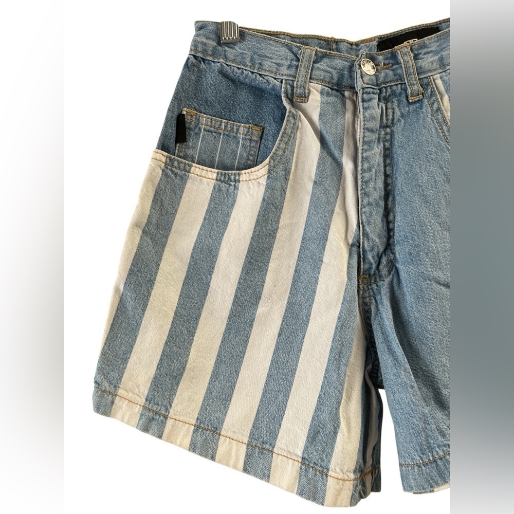 Switch vintage denim striped jean high rise shorts - Picture 3 of 5
